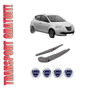 Set brat stergator spate cu lamela pentru LANCIA YPSILON (312_) din 2011-2021, pentru spate, din cauciuc siliconat rezistent, 4 stickere auto LANCIA