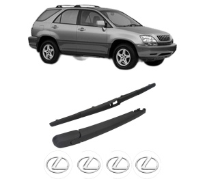 Set brat stergator spate cu lamela pentru LEXUS RX (MCU15) din 1998-2003, pentru spate, din cauciuc siliconat rezistent, 4 stickere auto LEXUS v1552