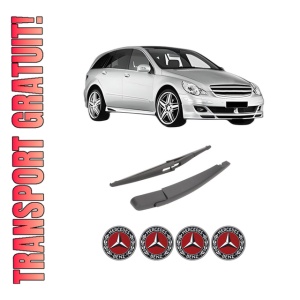 Set brat stergator spate cu lamela pentru MERCEDES-BENZ R-CLASS (W251, V251) din 2005-2014, pentru spate, din cauciuc siliconat rezistent, 4 stickere auto MERCEDES-BENZ