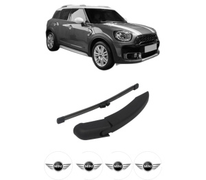 Set brat stergator spate cu lamela pentru MINI MINI COUNTRYMAN (F60) din 2016-2020, pentru spate, din cauciuc siliconat rezistent, 4 stickere auto MINI v1342