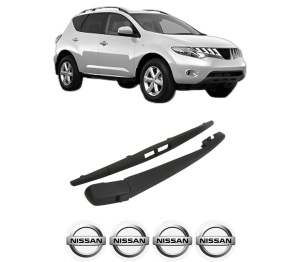 Set brat stergator spate cu lamela pentru NISSAN MURANO II (Z51) din 2008-2014, pentru spate, din cauciuc siliconat rezistent, 4 stickere auto NISSAN v1222