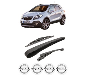 Set brat stergator spate cu lamela pentru OPEL MOKKA / MOKKA X (J13) din 2012-2019, pentru spate, din cauciuc siliconat rezistent, 4 stickere auto OPEL v977