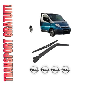 Set brat stergator spate cu lamela pentru OPEL VIVARO A Platform/Chassis (X83) din 2001-2014, pentru spate, din cauciuc siliconat rezistent, 4 stickere auto OPEL