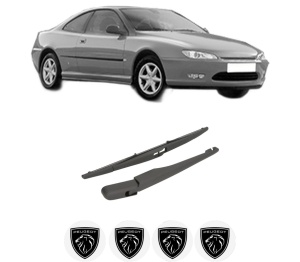 Set brat stergator spate cu lamela pentru PEUGEOT 406 Coupe (8C) din 1997-2004, pentru spate, din cauciuc siliconat rezistent, 4 stickere auto PEUGEOT v862