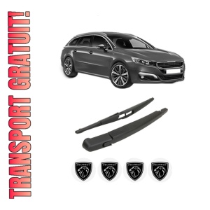 Set brat stergator spate cu lamela pentru PEUGEOT 508 SW I (8E_) din 2010-2018, pentru spate, din cauciuc siliconat rezistent, 4 stickere auto PEUGEOT