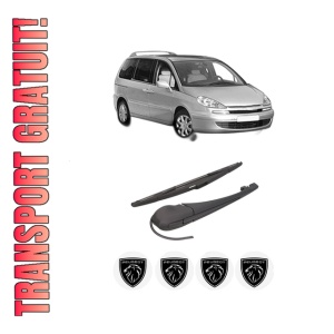 Set brat stergator spate cu lamela pentru PEUGEOT 807 (EB_) din 2002-2010, pentru spate, din cauciuc siliconat rezistent, 4 stickere auto PEUGEOT