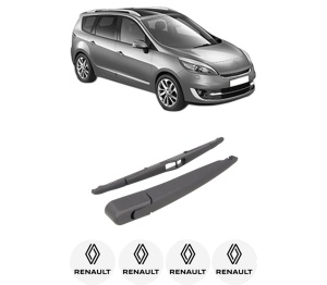 Set brat stergator spate cu lamela pentru RENAULT GRAND SCENIC III (JZ0/1_) din 2009-2016, pentru spate, din cauciuc siliconat rezistent, 4 stickere auto RENAULT v737