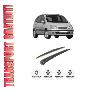 Set brat stergator spate cu lamela pentru RENAULT SCENIC I MPV (JA0/1_, FA0_) din 1999-2003, pentru spate, din cauciuc siliconat rezistent, 4 stickere auto RENAULT