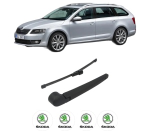 Set brat stergator spate cu lamela pentru SKODA OCTAVIA III Combi (5E5, 5E6) din 2012-2020, pentru spate, din cauciuc siliconat rezistent, 4 stickere auto SKODA v499