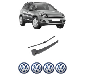 Set brat stergator spate cu lamela pentru Volkswagen TIGUAN (5N_) din 2007-2018, pentru spate, din cauciuc siliconat rezistent, 4 stickere auto Volkswagen v132