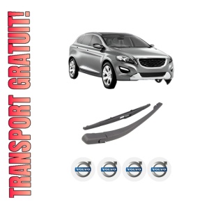 Set brat stergator spate cu lamela pentru VOLVO XC60 I SUV (156) din 2008-2017, pentru spate, din cauciuc siliconat rezistent, 4 stickere auto VOLVO