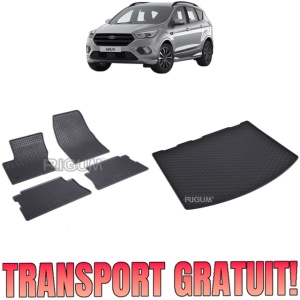 Set Covorase Auto Si Tavita Portbagaj FORD KUGA II din 02.2013 - 03.2020, caroserie suv, PORTBAGAJ INFERIOR SI SUPERIOR