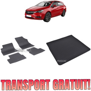 Set Covorase Auto Si Tavita Portbagaj OPEL ASTRA K LUX din 04.2016 - 2026, caroserie combi covorasele din spate mai mari,