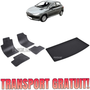 Set Covorase Auto Si Tavita Portbagaj PEUGEOT 206 din 1998 - 2010, caroserie hatchback,