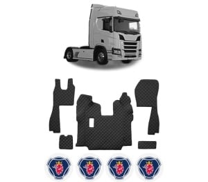 Set covorase Camion Tir SCANIA R II din 2016-2024, Auto, 4x Stickere auto cu SCANIA