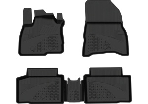 Set covorase Dacia Duster III din 2024 - doar versiunile TCE 130, covorase presuri tavita auto, cu tunel median intermediar din cauciuc thermoplastic, 4 Stickere auto cu Dacia - Img 3