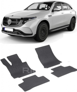 Set covorase Mercedes EQC SUV 05.2019 - prezent si 4 stickere rotunde Mercedes accesorii pentru autoturismul tau - masina v4657