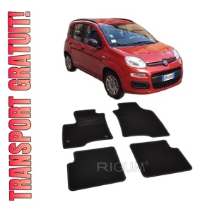 Set covorase mocheta Fiat Panda 3, 2012-prezent, din mocheta, compatibile cu autoturismul Fiat Panda 3