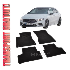 Set covorase mocheta Mercedes A Klasse W177/V177, 05.2018-prezent, din mocheta, compatibile cu autoturismul Mercedes A Klasse W177/V177