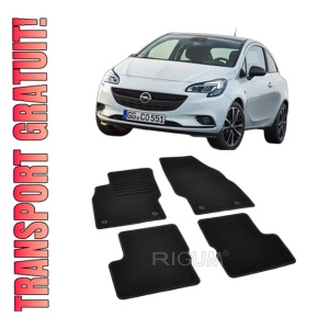 Set covorase mocheta Opel Corsa E 2014-2019, din mocheta, compatibile cu autoturismul Opel Corsa E