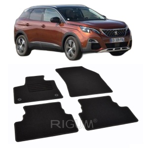 Set covorase mocheta Peugeot 3008 (2) 2016-prezent, din mocheta, compatibile cu autoturismul Peugeot 3008 (2) - Img 2