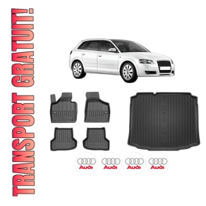 Set Covorase Presuri Auto Si Tavita Portbagaj AUDI A3 Sportback (8PA) din 2004-2013 AUDI