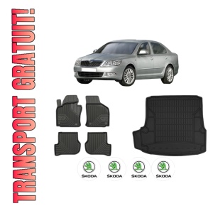 Set Covorase Presuri Auto Si Tavita Portbagaj SKODA Octavia II (1Z3) din 2004-2013 SKODA