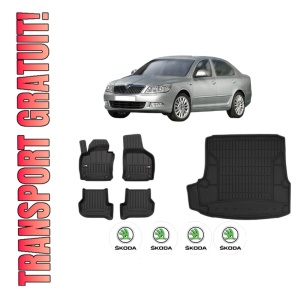 Set Covorase Presuri Auto Si Tavita Portbagaj SKODA Octavia II (1Z3) din 2004-2013 SKODA