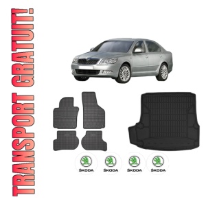 Set Covorase Presuri Auto Si Tavita Portbagaj SKODA Octavia II (1Z3) din 2004-2013 SKODA