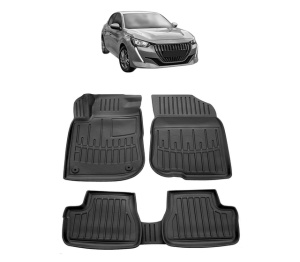 Set covorase presuri PEUGEOT 208 din 2012-2019, auto, din cauciuc thermoplastic - Img 2
