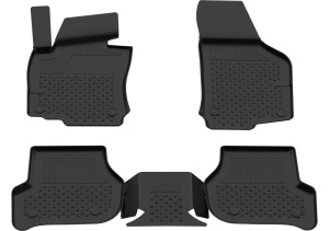 Set covorase Volkswagen Scirocco din 2009 - 2017, covorase presuri tavita auto, cu tunel median intermediar din cauciuc thermoplastic, 4 Stickere auto cu Volkswagen - Img 3