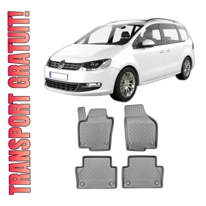 Set covorase VOLKSWAGEN SHARAN II, din 09.2010 - 03.2022, covorase tavita, caroserie VAN 5-7 LOCURI, fara rand 3, compatibile cu autoturismul VOLKSWAGEN SHARAN II, ARISTAR