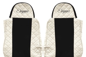 Set Huse Scaune Camion Tir DAF CF 75 din 2001-2013, Auto, Model ELEGANCE Q, Culoare Bej, 4x Stickere auto cu DAF - Img 4