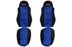 Set Huse Scaune Camion Tir DAF CF 85 din 2001-2020, Auto, Model CLASSIC, Culoare Albastru, 4x Stickere auto cu DAF - Img 2
