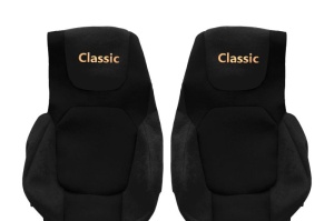 Set Huse Scaune Camion Tir DAF S-WAY din 2019-2023, Auto, Model CLASSIC, Culoare Negru, 4x Stickere auto cu DAF - Img 3