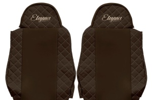 Set Huse Scaune Camion Tir MAN TGL I din 2004-2022, Auto, Model ELEGANCE Q, Culoare Maro, 4x Stickere auto cu MAN - Img 4