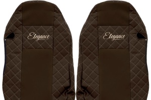 Set Huse Scaune Camion Tir MAN TGX I din 2006-2021, Auto, Model ELEGANCE Q, Culoare Maro, 4x Stickere auto cu MAN - Img 4