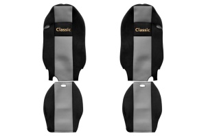 Set Huse Scaune Camion Tir MERCEDES-BENZ ACTROS MP2 / MP3 din 2002-2009, Auto, Model CLASSIC, Culoare Gri, 4x Stickere auto cu MERCEDES-BENZ - Img 2