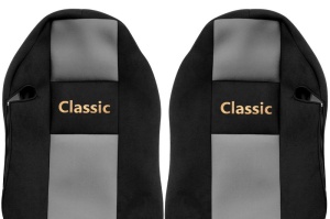 Set Huse Scaune Camion Tir MERCEDES-BENZ ACTROS MP2 / MP3 din 2002-2009, Auto, Model CLASSIC, Culoare Gri, 4x Stickere auto cu MERCEDES-BENZ - Img 3