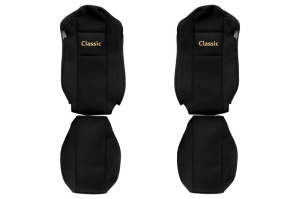 Set Huse Scaune Camion Tir MERCEDES-BENZ ACTROS MP4 / MP5 din 2011-2024, Auto, Model CLASSIC, Culoare Negru, 4x Stickere auto cu MERCEDES-BENZ - Img 2