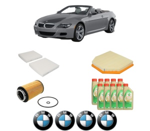 Set Pachet filtre revizie Bosch, 10 litrii ulei Castrol 5W30 BMW Seria 6 Convertible (F12) M6 din 2012-2018, 4x Stickere auto cu BMW - Img 2