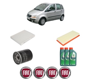 Set Pachet filtre revizie Bosch, 3 litrii ulei Castrol 10W40 FIAT IDEA Van (350_) 1.4 (350BXA1A) din 2004-2012, 4x Stickere auto cu FIAT - Img 2