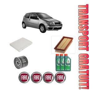 Set Pachet filtre revizie Bosch, 3 litrii ulei Castrol 10W40 FIAT PUNTO (188_) 1.2 Natural Power din 2003-2012, 4x Stickere auto cu FIAT