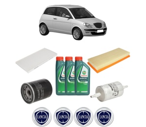 Set Pachet filtre revizie Bosch, 3 litrii ulei Castrol 10W40 LANCIA Y (840_) 1.2 16V (840AG1A) din 2000-2003, 4x Stickere auto cu LANCIA - Img 2