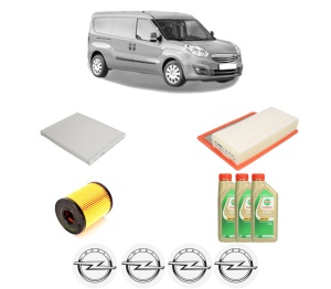 Set Pachet filtre revizie Bosch, 3 litrii ulei Castrol 5W30 OPEL COMBO Box Body/MPV (X12) 1.4 CNG (B05) din 2012, 4x Stickere auto cu OPEL - Img 2