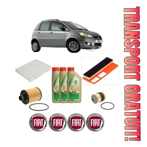 Set Pachet filtre revizie Bosch, 3 litrii ulei Castrol 5W40 FIAT IDEA (350_) 1.3 D Multijet din 2004, 4x Stickere auto cu FIAT
