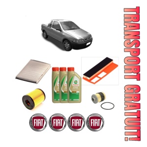 Set Pachet filtre revizie Bosch, 3 litrii ulei Castrol 5W40 FIAT STRADA Pickup (178_, 278_) 1.3 D Multijet din 2006, 4x Stickere auto cu FIAT