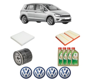 Set Pachet filtre revizie Bosch, 4 litrii ulei Castrol 0W20 Volkswagen GOLF SPORTSVAN VII (AM1, AN1) 1.0 TSI din 2015-2020, 4x Stickere auto cu Volkswagen - Img 2
