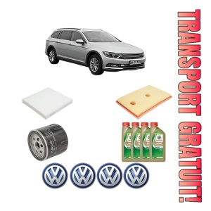 Set Pachet filtre revizie Bosch, 4 litrii ulei Castrol 0W20 Volkswagen PASSAT ALLTRACK B8 Variant (3G5, CB5) 1.4 TSI 4motion din 2015-2018, 4x Stickere auto cu Volkswagen