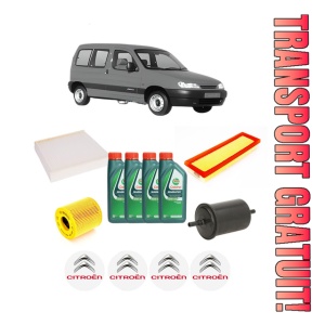 Set Pachet filtre revizie Bosch, 4 litrii ulei Castrol 10W40 CITROEN BERLINGO / BERLINGO FIRST MPV (MF_, GJK_, GFK_) 1.4 din 2002-2005, 4x Stickere auto cu CITROEN